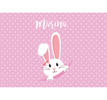 Tapisserie chambre enfant lapin avec nœud - TenStickers