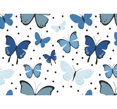 Tapisserie chambre enfant motif papillon bleu - TenStickers