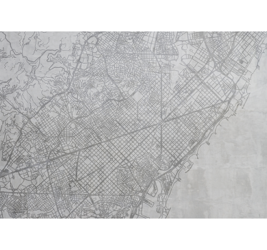 Tapisserie villes et pays carte détaillée de ville - TenStickers