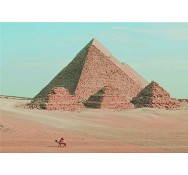 Tapisserie villes et pays pyramides et chameaux - TenStickers