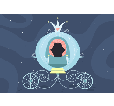 Tapisserie chambre enfant carrosse de conte de fées - TenStickers