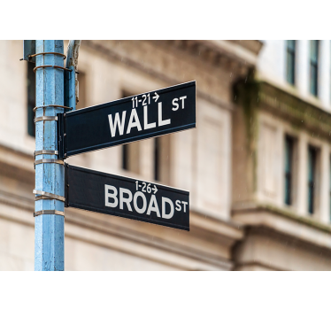 Tapisserie villes et pays panneau wall street - TenStickers
