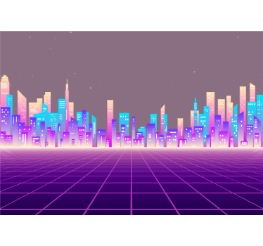 Tapisserie villes et pays skyline de ville futuriste - TenStickers