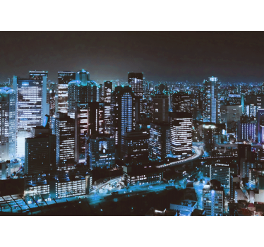 Tapisserie villes et pays skyline urbaine nocturne - TenStickers
