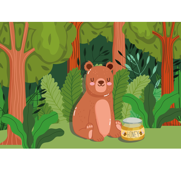 Tapisserie chambre enfant œuvre d'art ours adorable - TenStickers