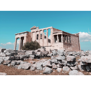 Tapisserie villes et pays ruines de temples anciens - TenStickers