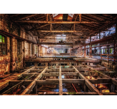 Tapisserie villes et pays espace industriel abandonné - TenStickers