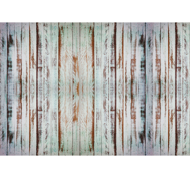 Tapisserie panoramique imitation planches bois vieilli blanchi - TenStickers