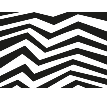 Tapisserie panoramique lignes effet zig zag en noir et blanc - TenStickers