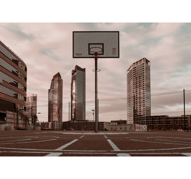 Tapisserie chambre ado terrain de basket - TenStickers