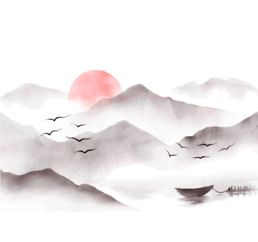 Papier peint panoramique montagnes aquarelle - TenStickers