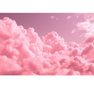 Tapisserie murale enfant nuages duveteux roses - TenStickers