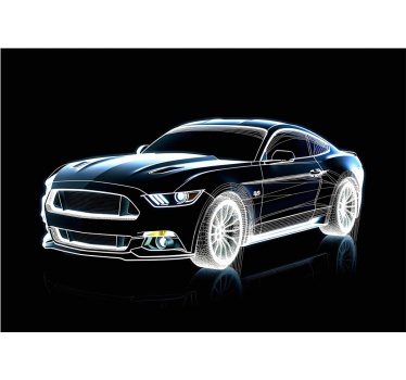 Tapisserie murale chambre ado voiture holographique - TenStickers