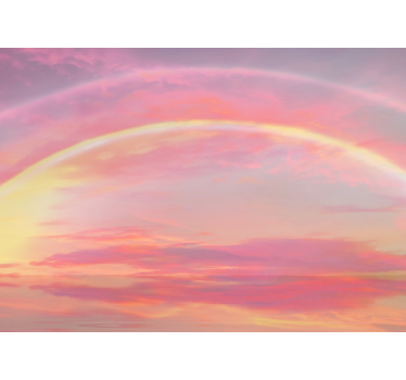 Tapisserie murale enfant ciel rose arc-en-ciel - TenStickers