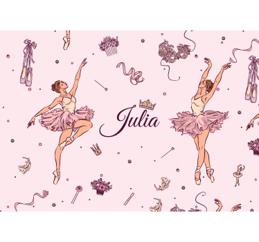 Tapisserie murale chambre ado ballet avec nom - TenStickers