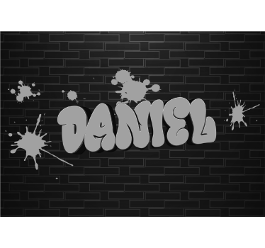 Tapisserie murale chambre ado graffitis muraux avec nom - TenStickers