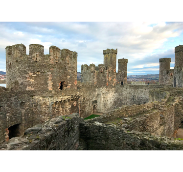 Tapisserie villes et pays ruines d'un château médiéval - TenStickers