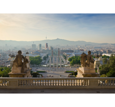 Tapisserie barcelone vue panoramique de barcelone - TenStickers