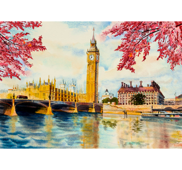 Tapisserie londres tamise et big ben - TenStickers