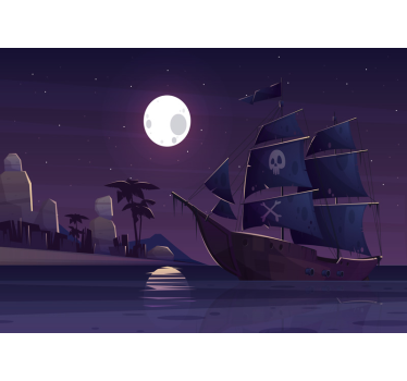 Tapisserie chambre enfant images d'aventure de pirate - TenStickers