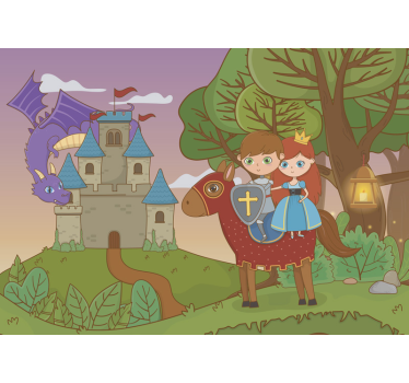 Tapisserie chambre enfant le conte de saint georges - TenStickers