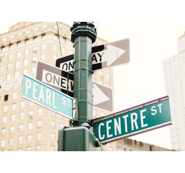 Tapisserie villes et pays signalisation de rue - TenStickers