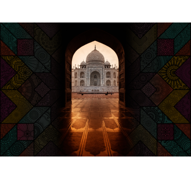 Tapisserie villes et pays vue du taj mahal - TenStickers