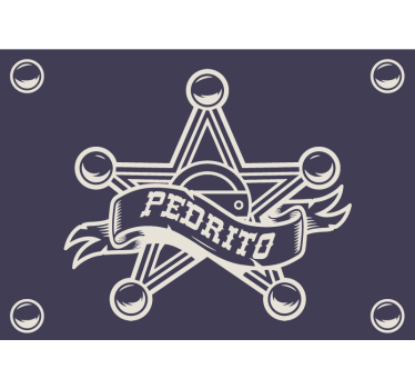 Tapisserie chambre enfant insigne de shérif personnalisé - TenStickers