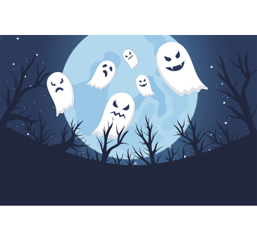 Tapisserie halloween fête fantôme effrayante - TenStickers