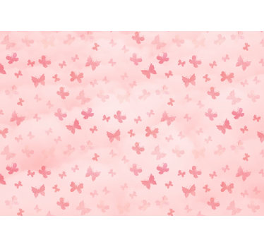 Papier peint rose clair Papillons roses - TenStickers