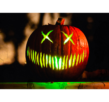 Tapisserie halloween lueur effrayante de citrouille - TenStickers