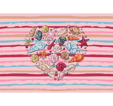 Tapisserie chambre enfant coquillages vie marine - TenStickers