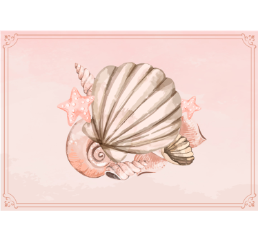 Tapisserie chambre enfant coquillage et étoile de mer - TenStickers