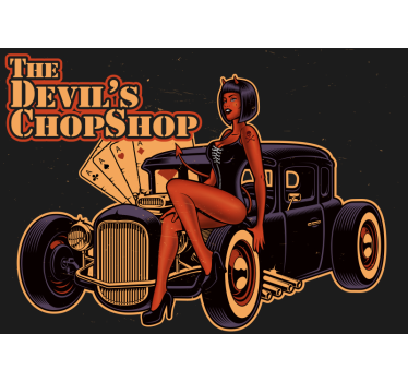 Tapisserie vintage atelier de découpe du diable - TenStickers