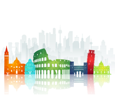 Tapisserie villes et pays horizons urbains colorés - TenStickers