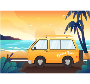 Photo murale Caravane au bord de la mer - TenStickers