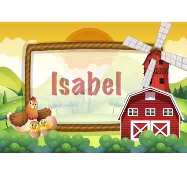 Tapisserie chambre enfant amis de la ferme - TenStickers