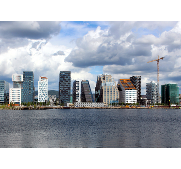 Tapisserie autres villes et de pays vue urbaine moderne - TenStickers