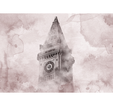 Tapisserie villes et pays tour de l'horloge historique - TenStickers