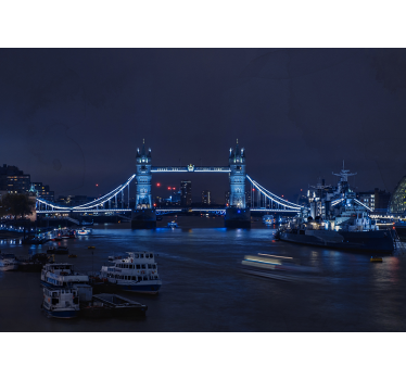 Tapisserie londres vue nocturne du pont de la tour - TenStickers