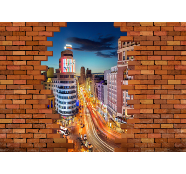 Tapisserie madrid paysage de madrid au crépuscule - TenStickers