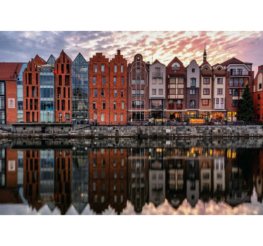 Tapisserie villes et pays architecture historique waterfront - TenStickers