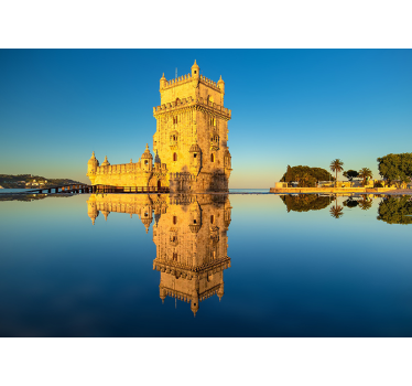 Tapisserie villes et pays reflet de la tour de belém - TenStickers