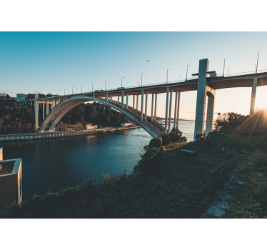 Tapisserie villes et pays vue du pont architectural - TenStickers