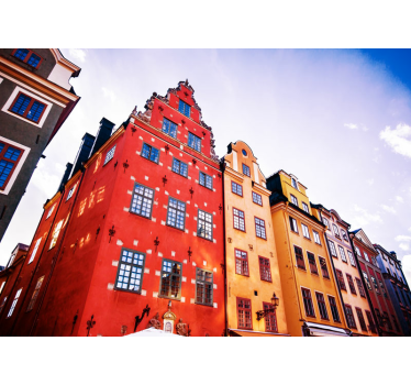 Tapisserie villes et pays bâtiments historiques colorés - TenStickers