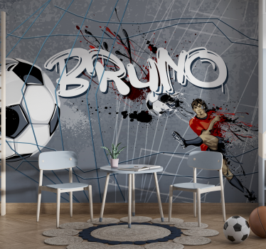 Tapisserie murale chambre ado but de joueur de football - TenStickers