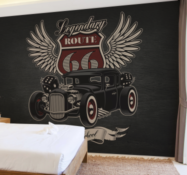 Papier peint mural voiture Itinéraire de service - TenStickers