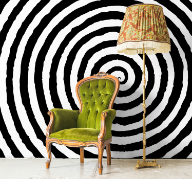 Tapisserie panoramique blanc et noir en forme de spirale - TenStickers