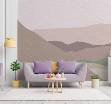Papier peint panoramique montagnes minimalistes - TenStickers