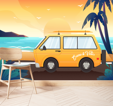 Photo murale Caravane au bord de la mer - TenStickers